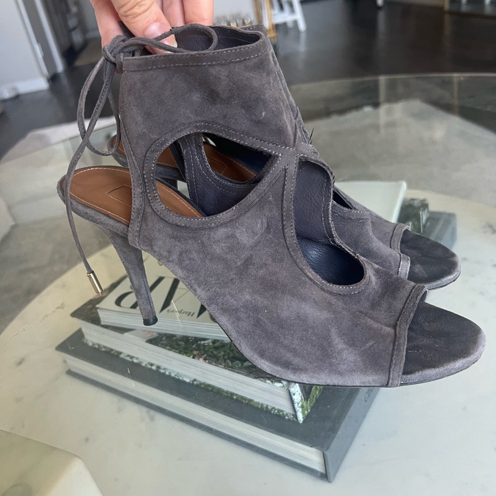 Aquazzura Gray suede Women's Heels